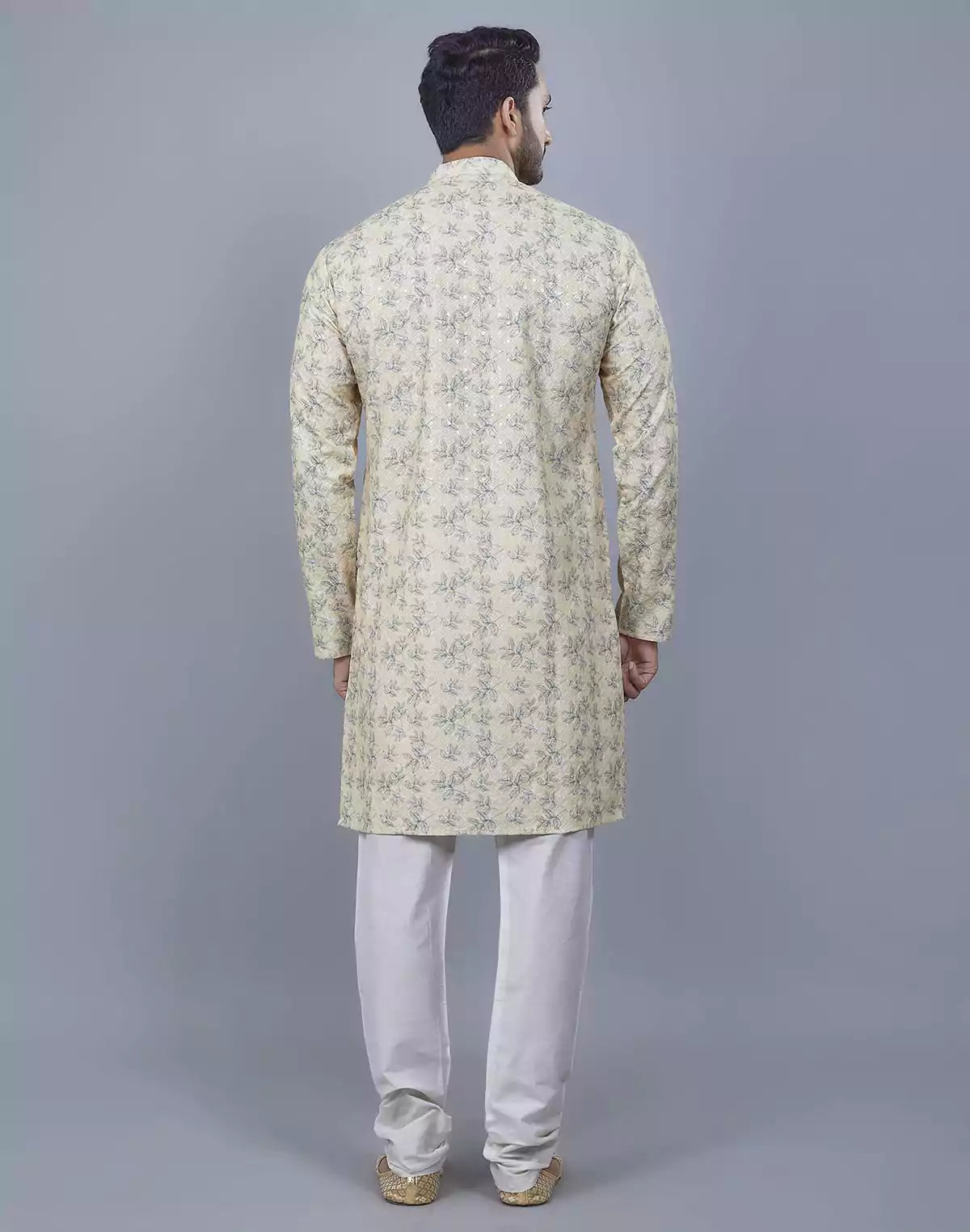 Floral Print Thread Embroidery work Kurta Set