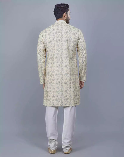 Floral Print Thread Embroidery work Kurta Set