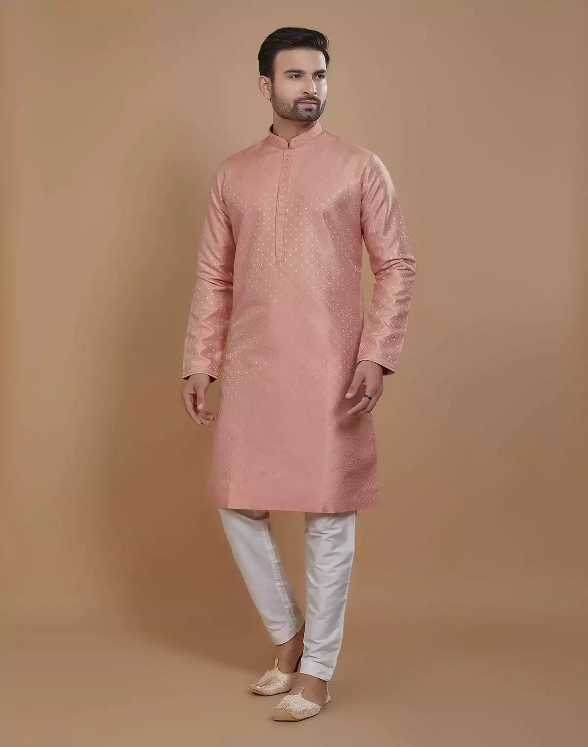 All Over Silver Motive Pattern Georgette Kurta Set