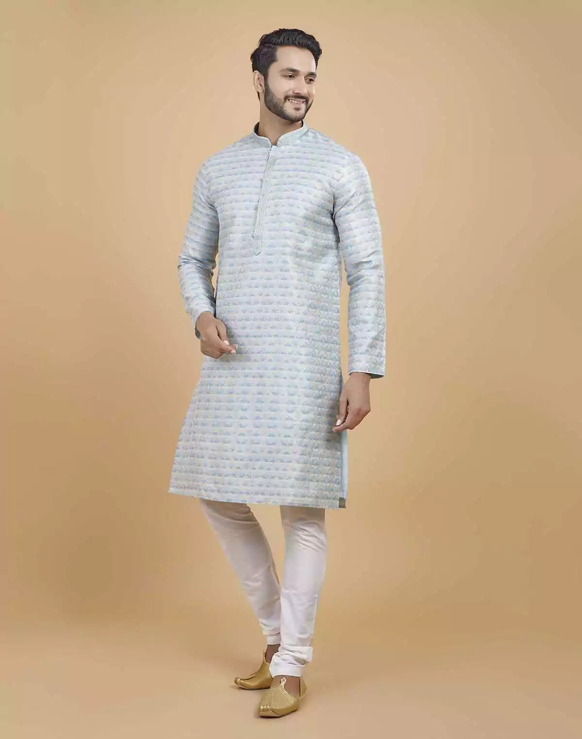Silk Printed Kurta Pajama Set