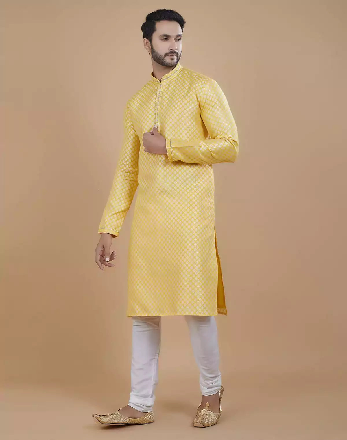 All Over Silver Bootis Jacquard Kurta Set