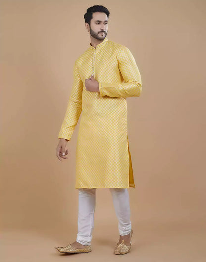 All Over Silver Bootis Jacquard Kurta Set