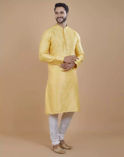 All Over Silver Bootis Jacquard Kurta Set