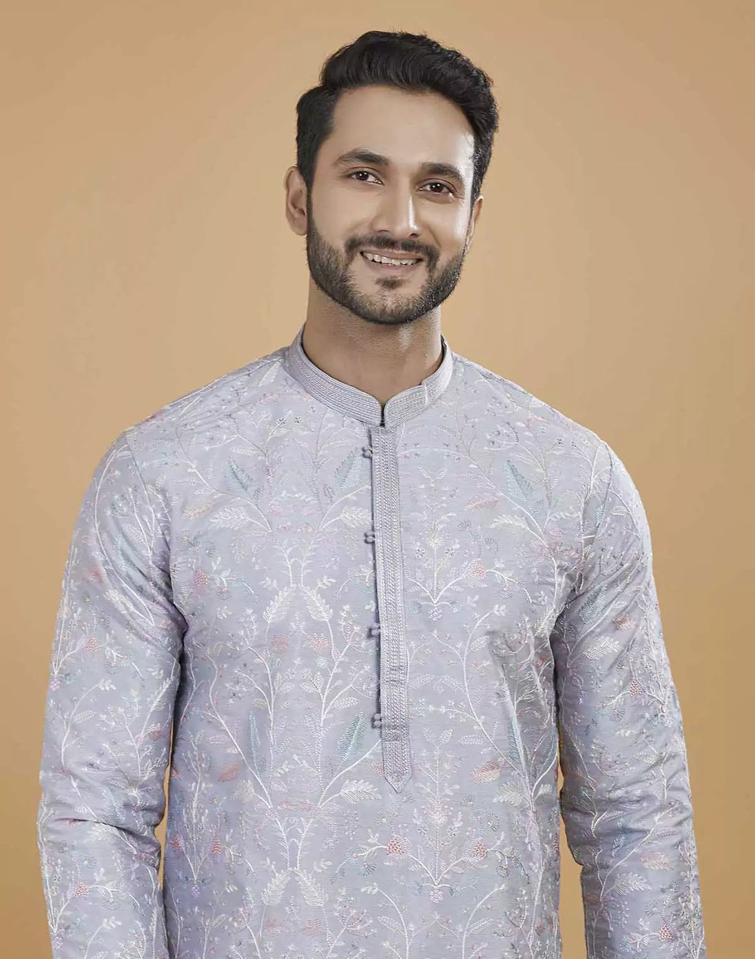 Traditional Floral Multi Color Embroidered work Kurta Pajama