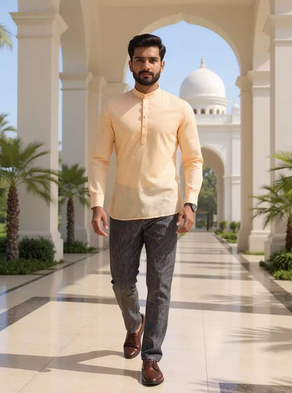 Lenin Solid Casual Short Kurta