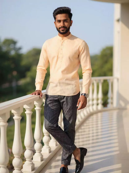 Lenin Solid Casual Short Kurta