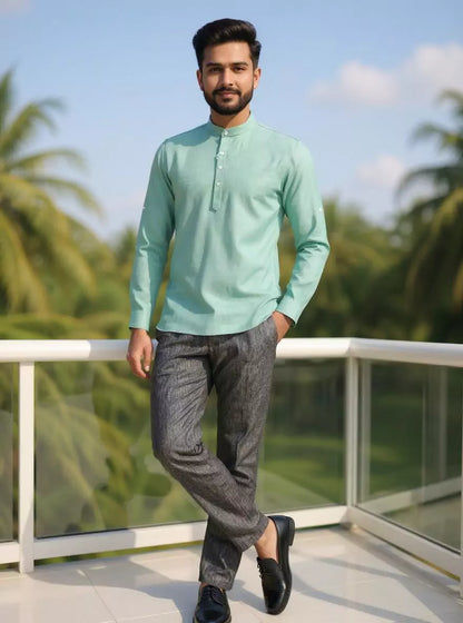 Lenin Solid Casual Short Kurta