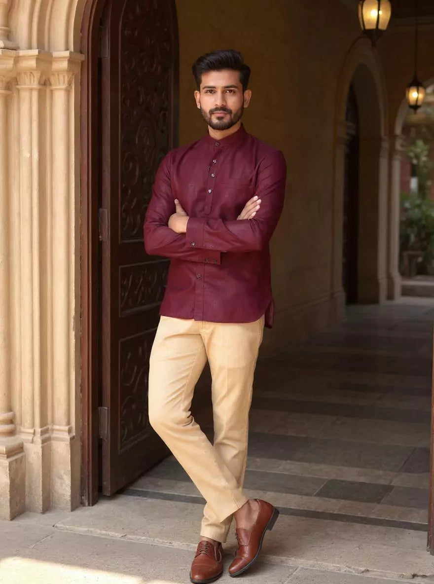 Lenin Solid Casual Short Kurta