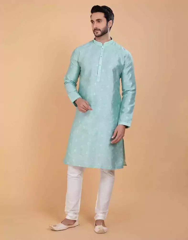Raw Silk Simple and Comfort Embellished work Kurta Set