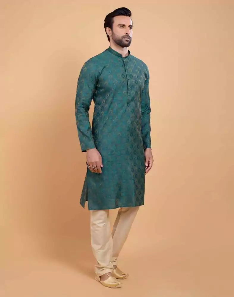 Soft Silk Self Booti Design Kurta Set