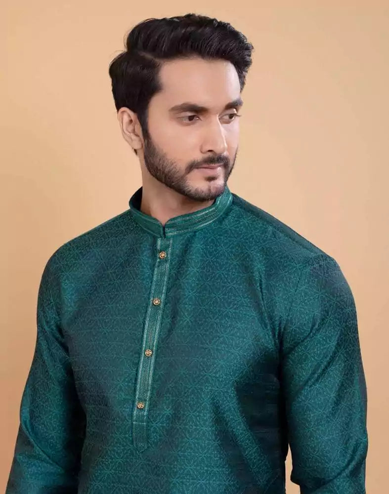 Rama Green Simple Self Made Festive Design Kurta Set