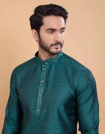 Rama Green Simple Self Made Festive Design Kurta Set