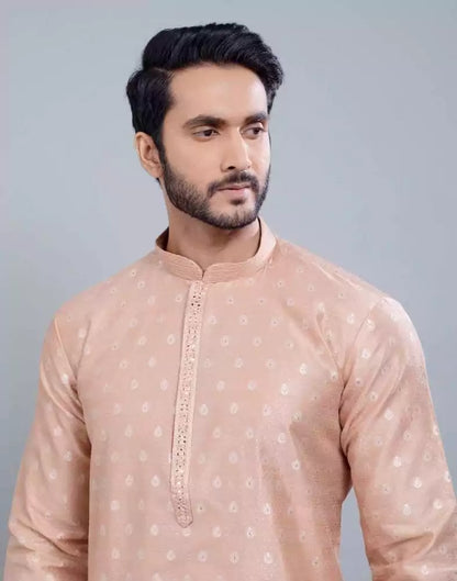 Pink Soft Silk Luxurious Silver Booti Kurta Set