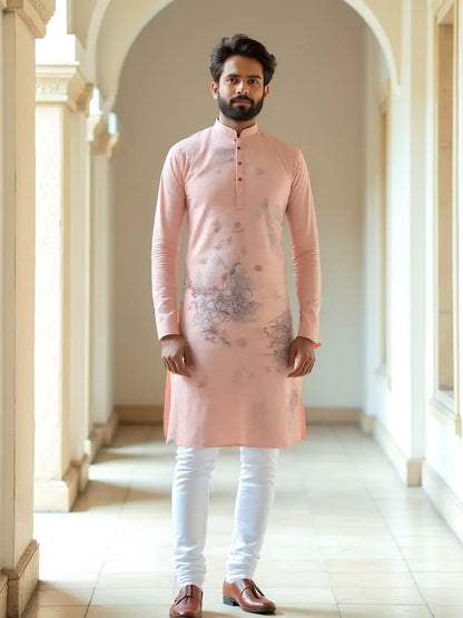 Pink Digital Print Cotton Trending Designer Kurta