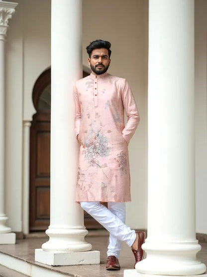 Pink Digital Print Cotton Trending Designer Kurta