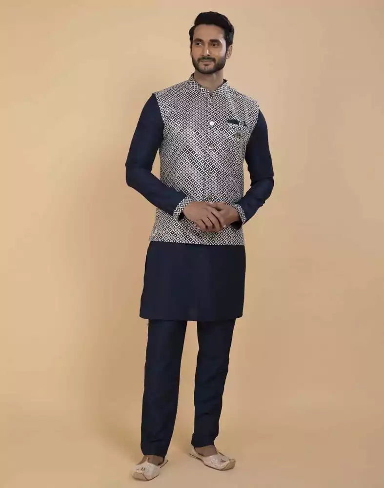 All Over Heavy Thread and Sequence Work Kurta Jacket Set