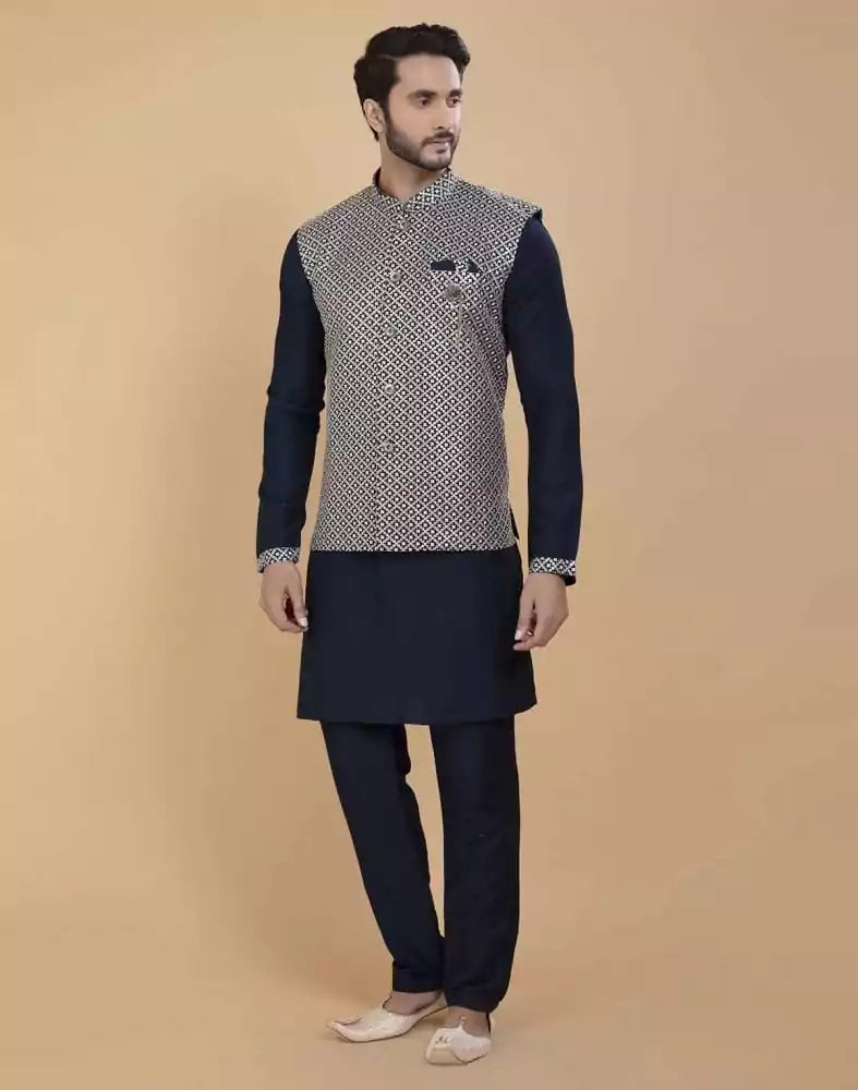 All Over Heavy Thread and Sequence Work Kurta Jacket Set