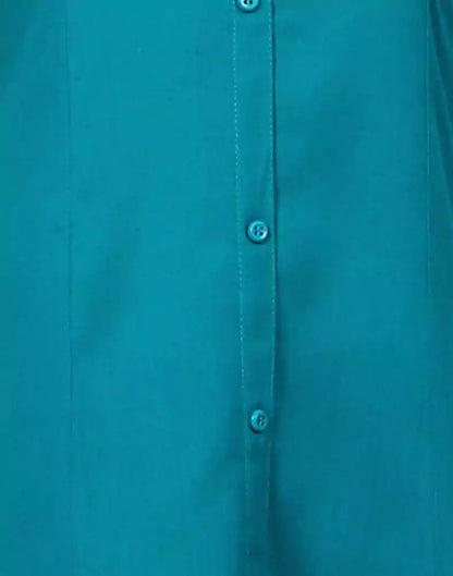 Green Cotton Plain Kurti
