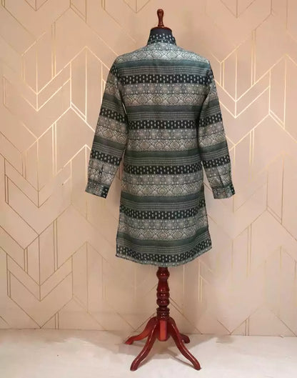 Green Floral Glaxo Cotton Printed Kurta Pyjama Set