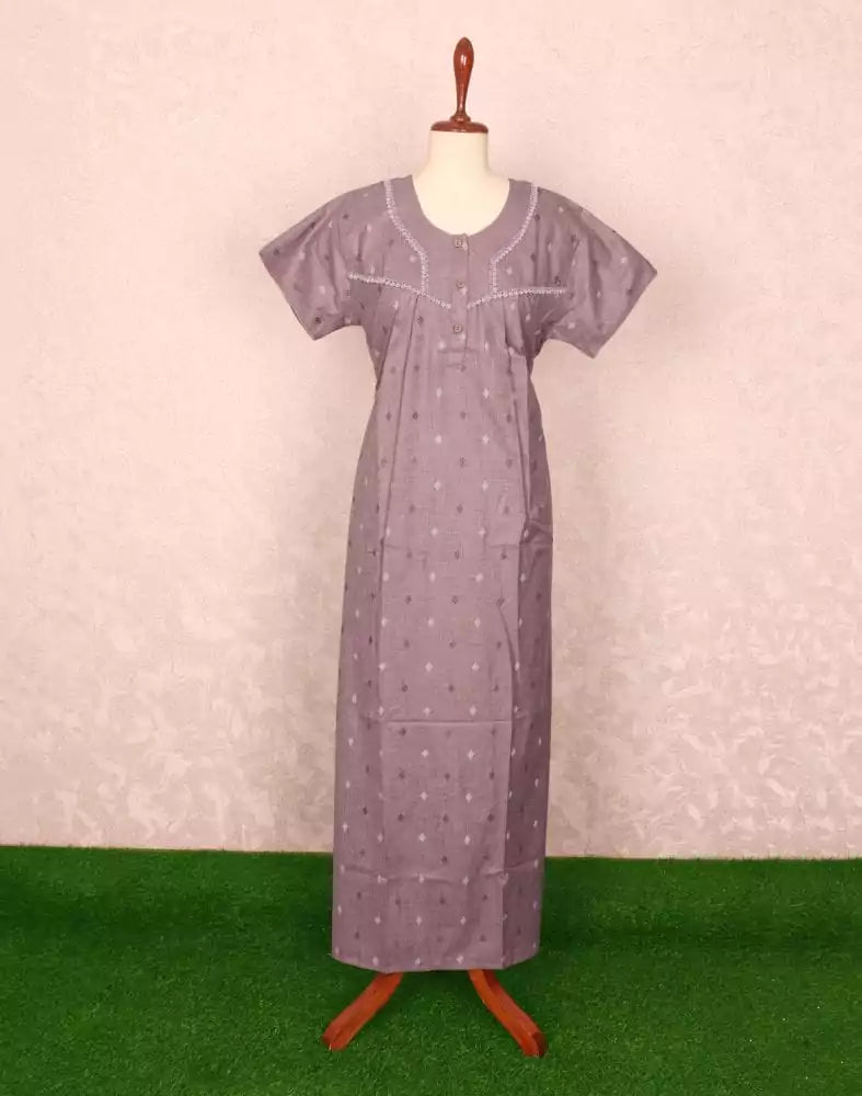 Light Pink Geometric Print Cotton Nighty