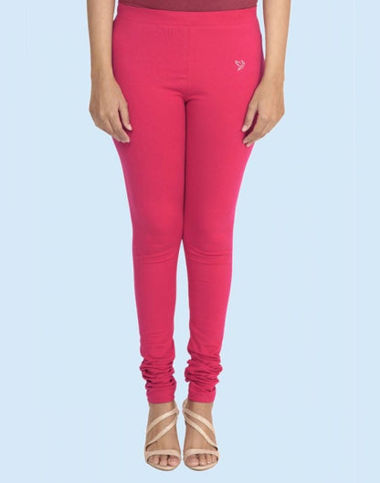 Twin Birds Pink paradise Cotton Lycra Pencil Cut Women Legging