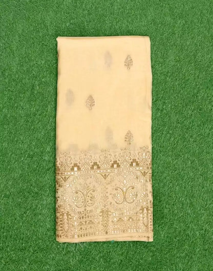 Cream Butta Banaras Fancy Saree