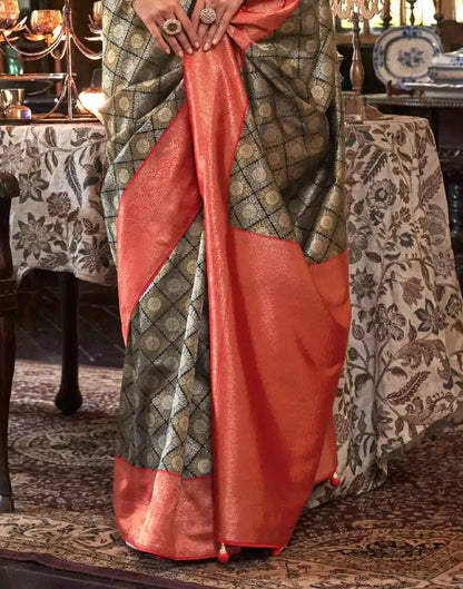 Entrancing Soft Silk Black Coloured Saree