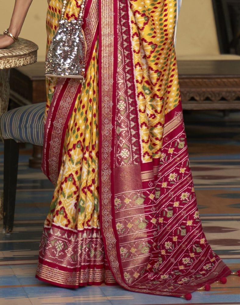 Magnificent Mustard Ikat Patola Printed Saree