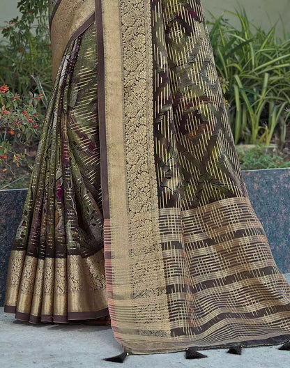 Mehendi Green Dola Silk Saree