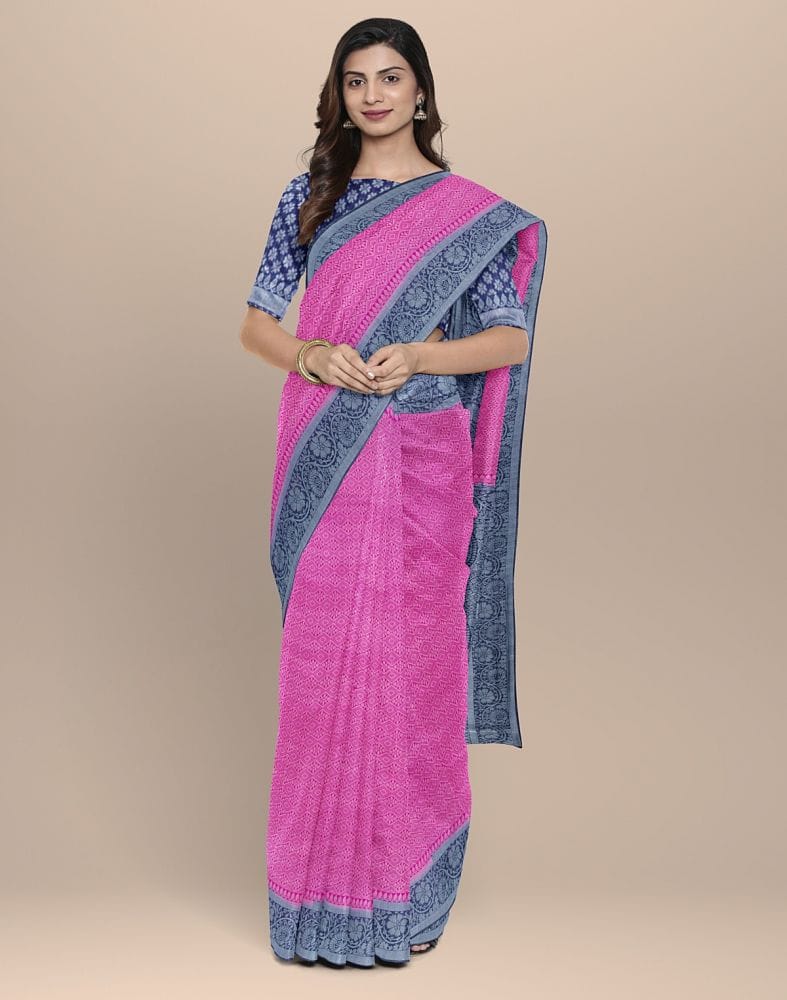 Pink Colored Soft Silk Saree