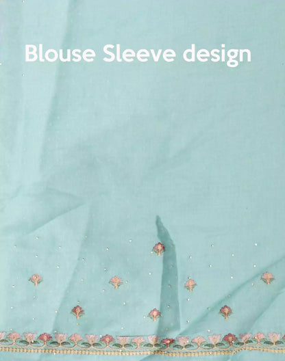All Over Heavy Embroidery work Raw Silk Saree