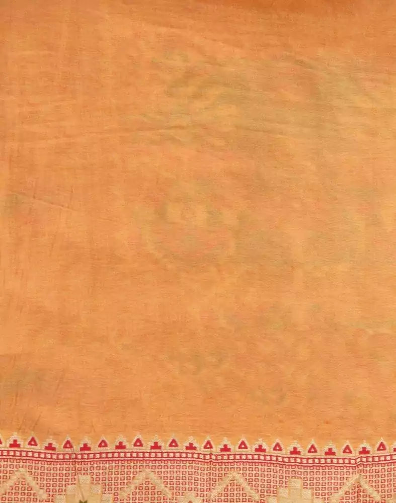 Orange Paisley Weave Chiniya Silk Saree