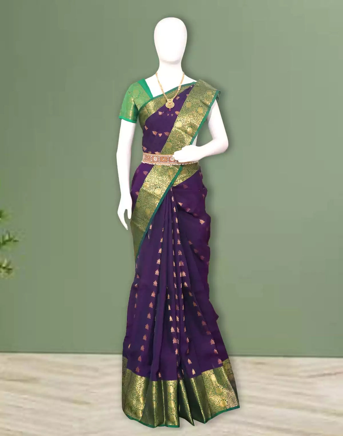 Exclusive Violet Coloured Floral Kanchi Pattu Silk Saree