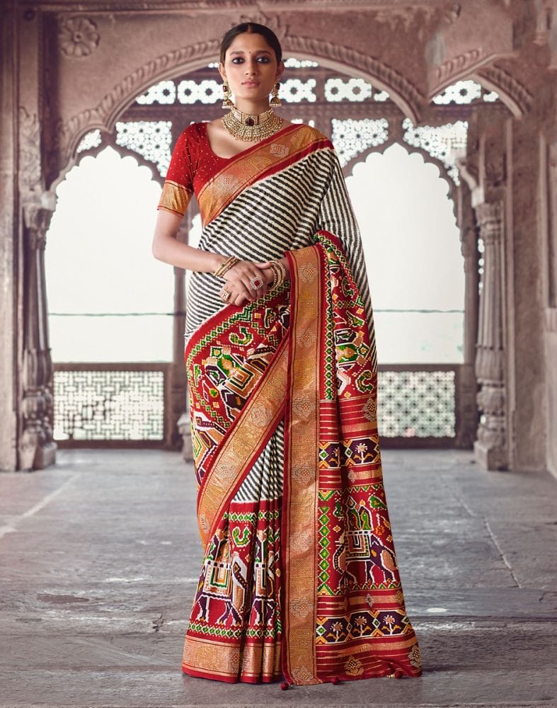 Black Coloured Ethnic Motifs Patola Saree