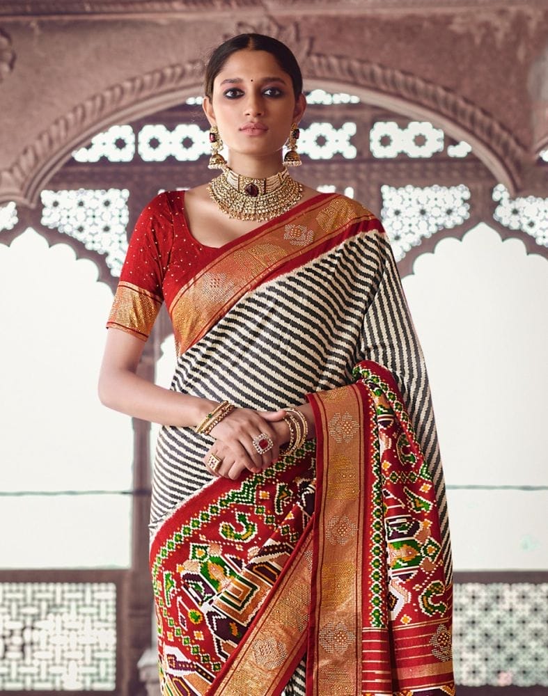 Black Coloured Ethnic Motifs Patola Saree