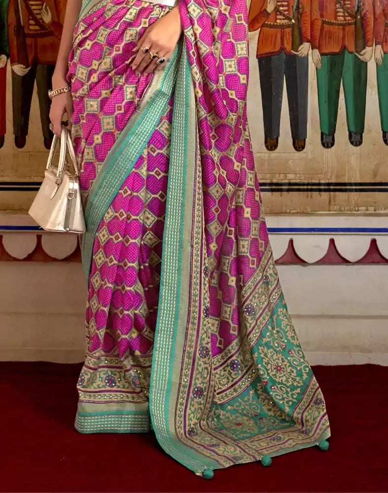Flattering Pink Coloured Patola Saree