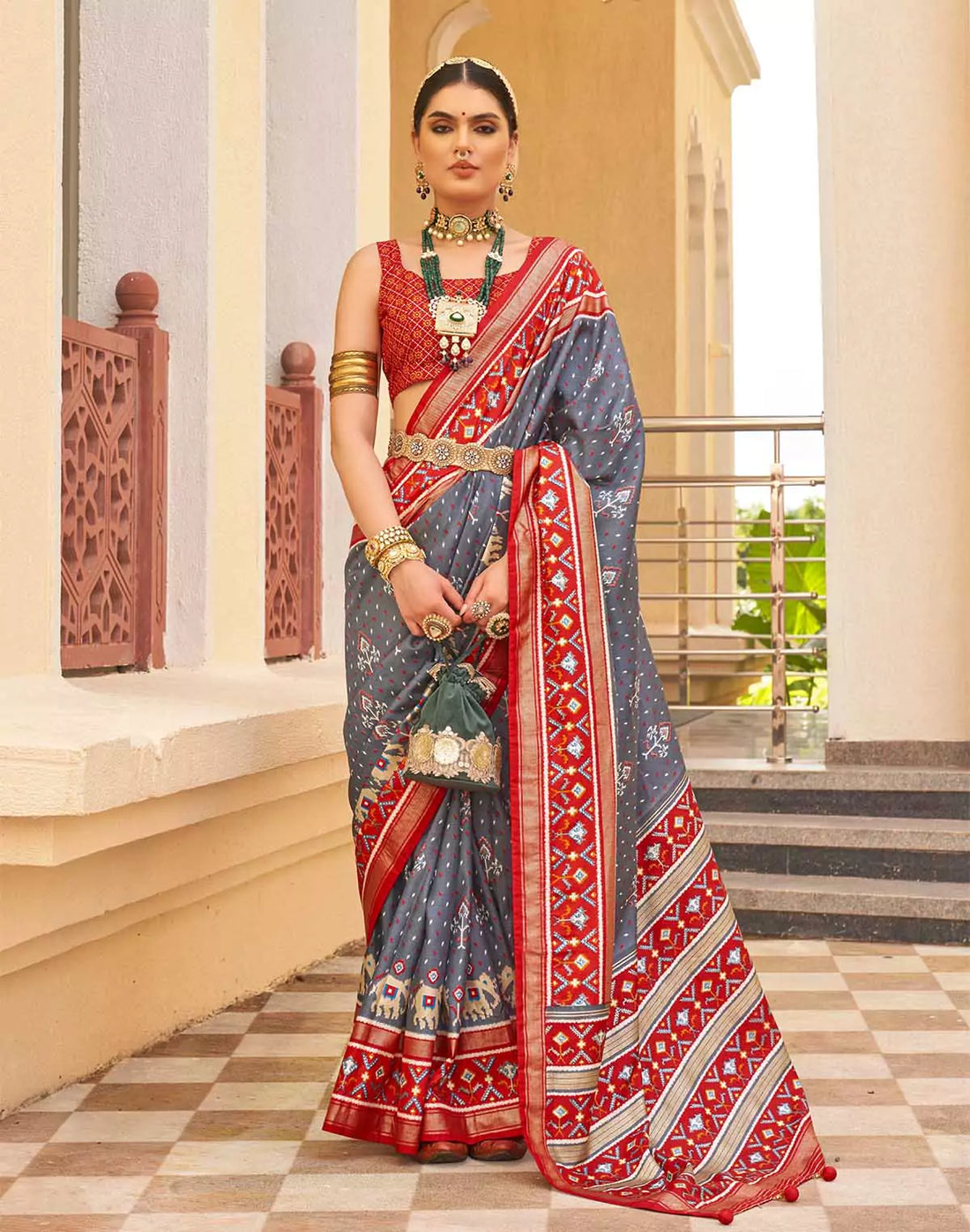 Exclusive Ikat Pattern Patola Designer Saree
