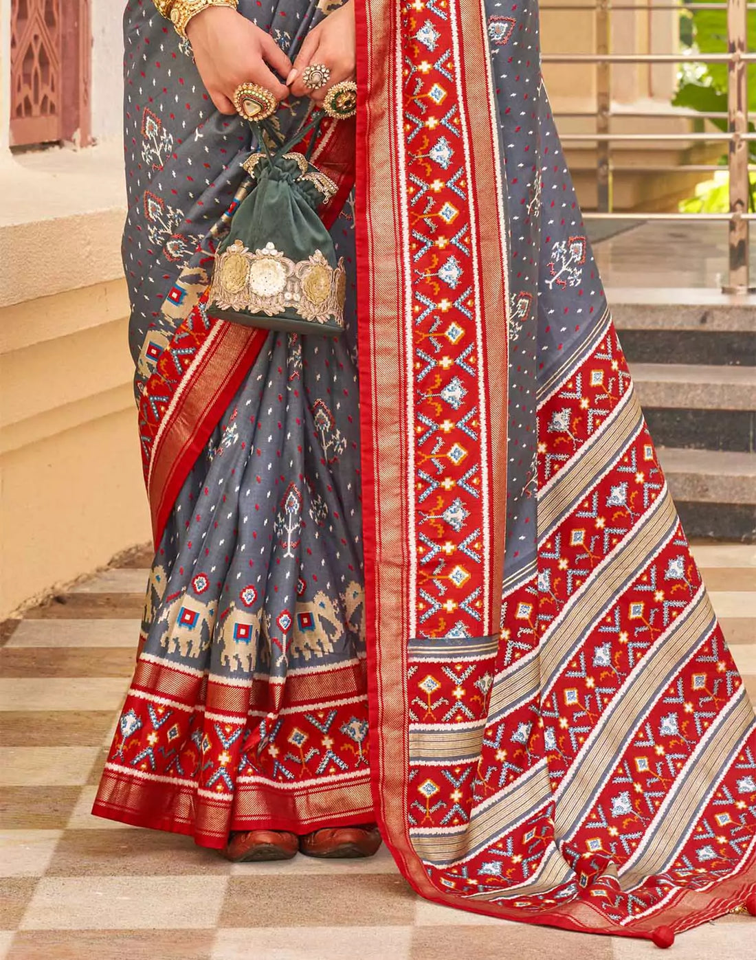 Exclusive Ikat Pattern Patola Designer Saree