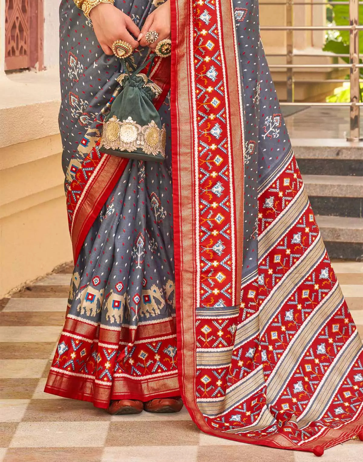 Exclusive Ikat Pattern Patola Designer Saree