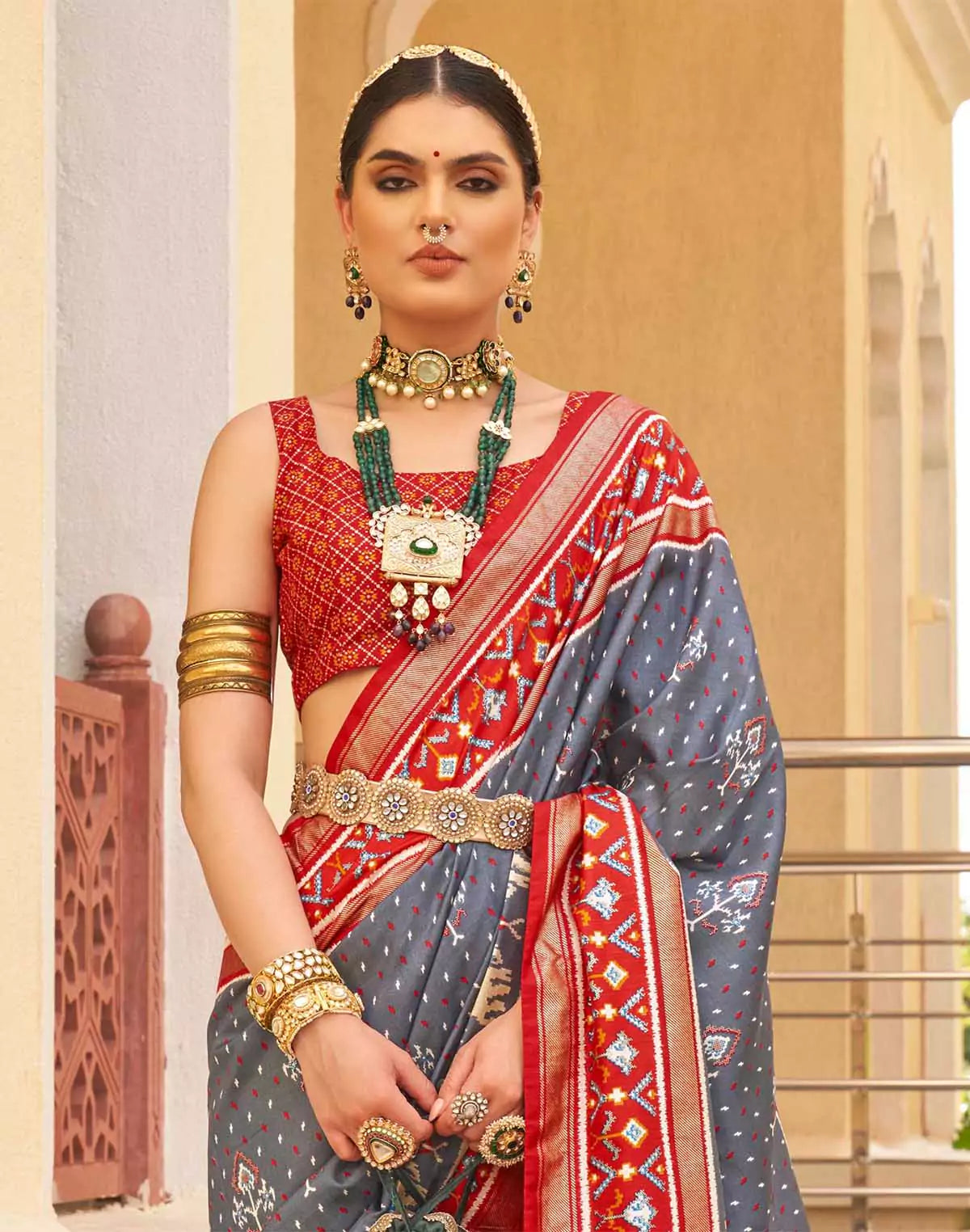 Exclusive Ikat Pattern Patola Designer Saree