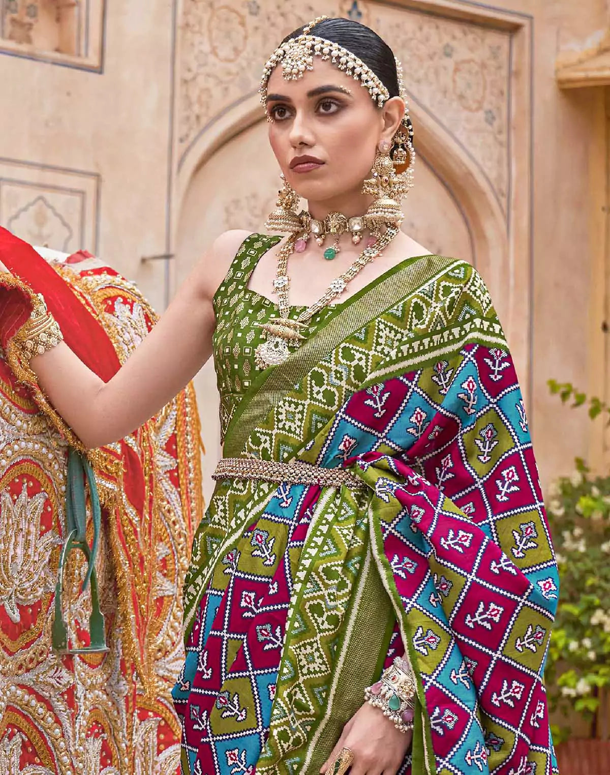 Classy Blue Coloured Patola Silk Woven Saree