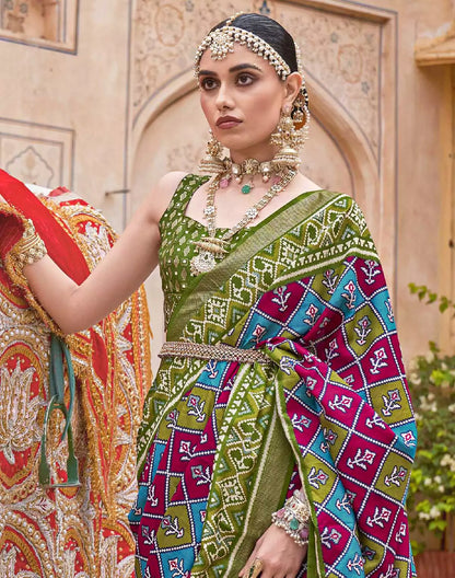 Classy Blue Coloured Patola Silk Woven Saree
