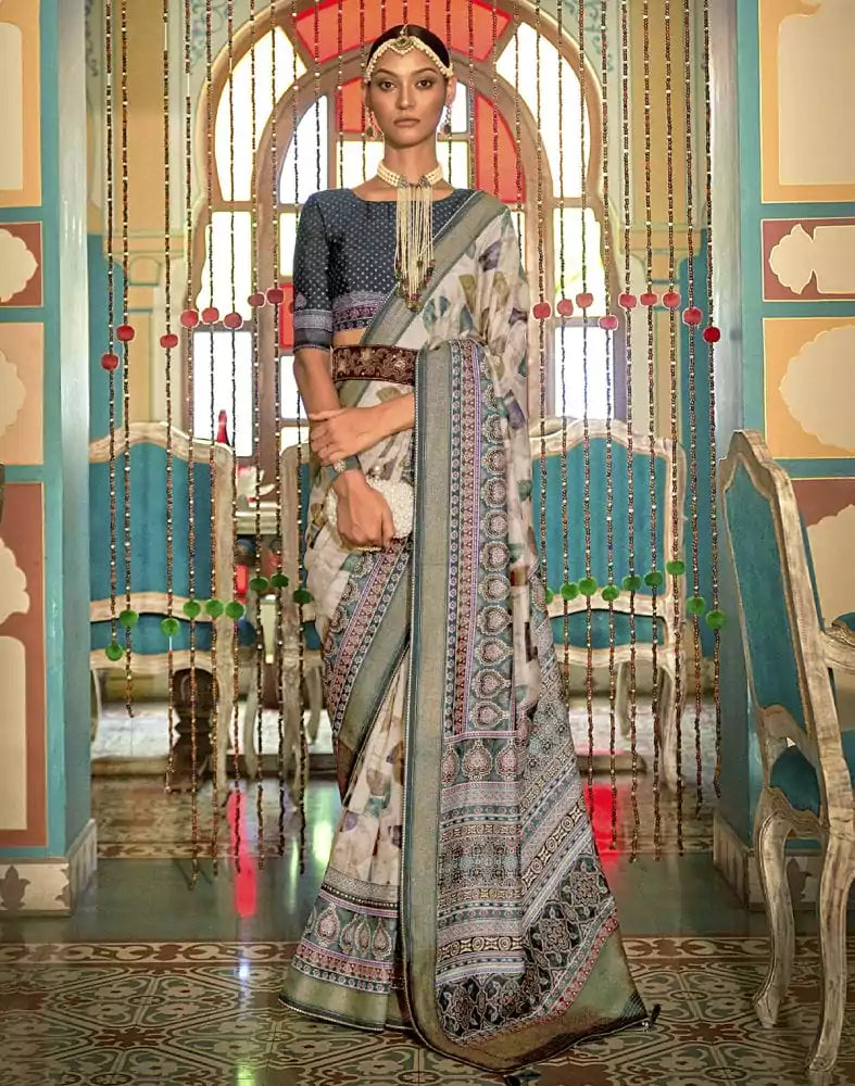 Beige Coloured Banaras Silk Patola Saree