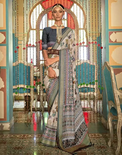 Beige Coloured Banaras Silk Patola Saree