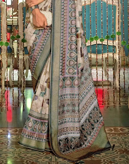 Beige Coloured Banaras Silk Patola Saree