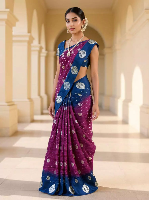 Violet Bandhini Chinon detail