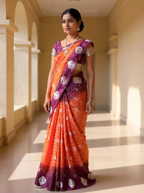 Orange Bandhini Chinon detail