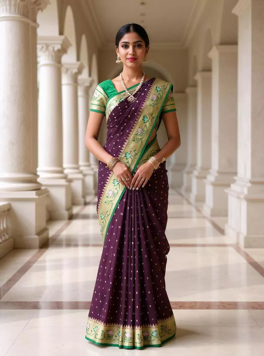 Wine Zari Booti&