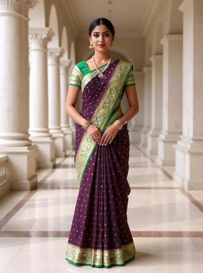 Wine Zari Booti&