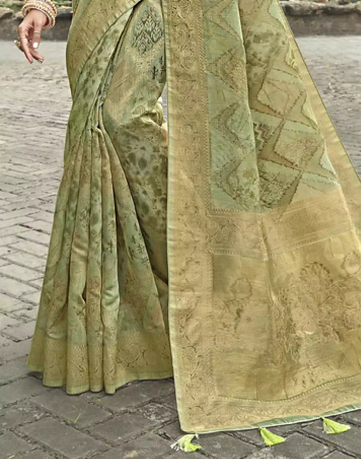 Gorgeous Light Green Jute Saree